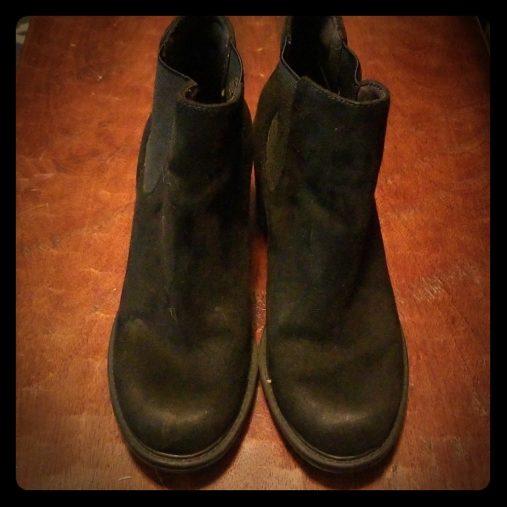 Merona Black Suede Ankle Bootie